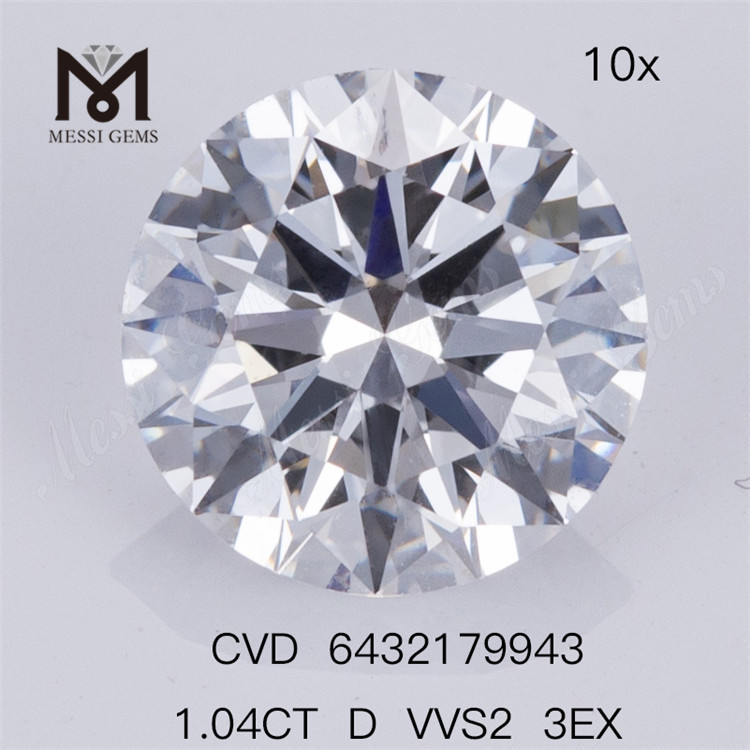 1.04CT D VVS2 3EX redondo diamante cultivado em laboratório CVD IGI