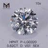 0,62 CT HPHT diamante de laboratório D VS1 5EX diamante feito pelo homem