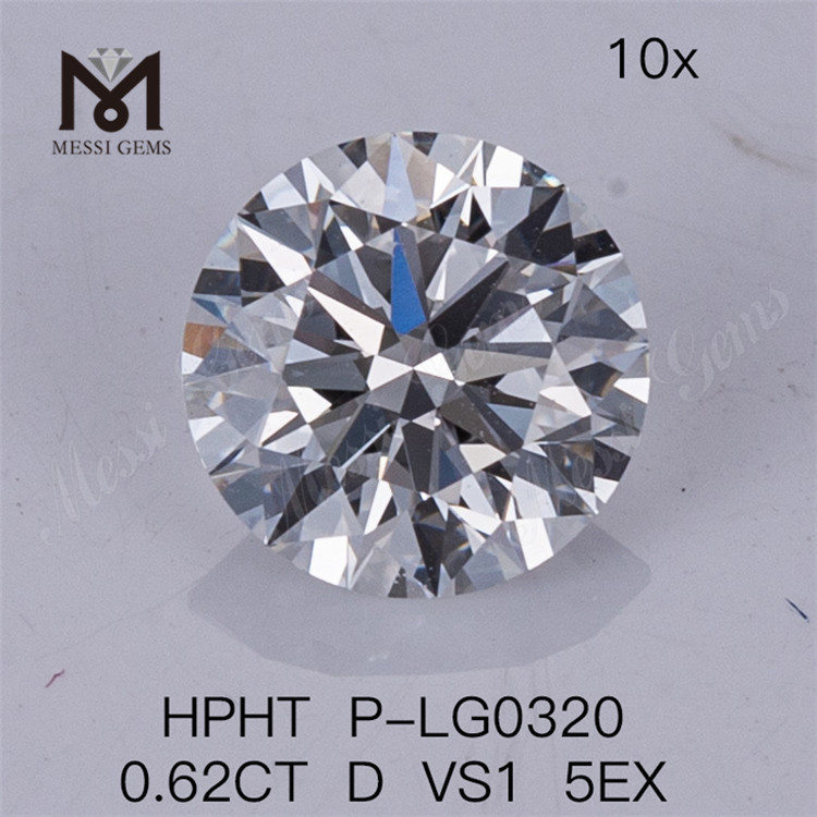 0,62 CT HPHT diamante de laboratório D VS1 5EX diamante feito pelo homem