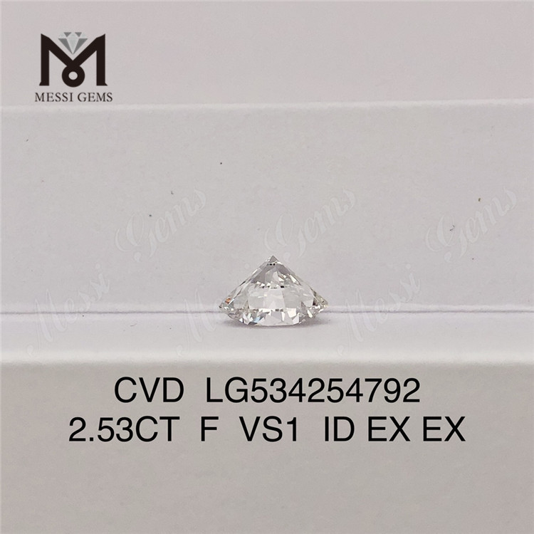 Diamante de laboratório solto 2,53CT F VS atacado em formato RD diamantes cultivados em laboratório 2,5 quilates para venda