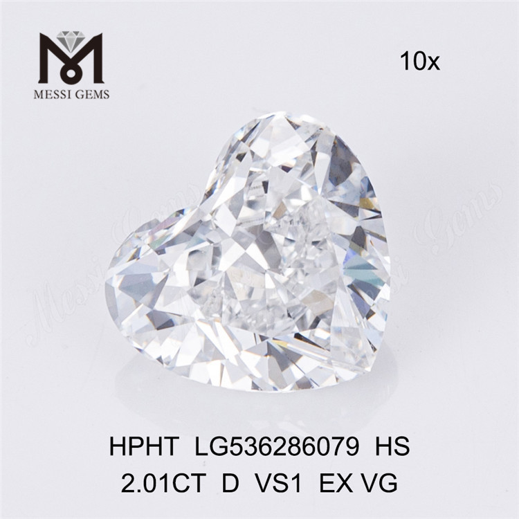 2.01ct D HPHT Lab Diamond VS HEART diamantes feitos pelo homem em estoque