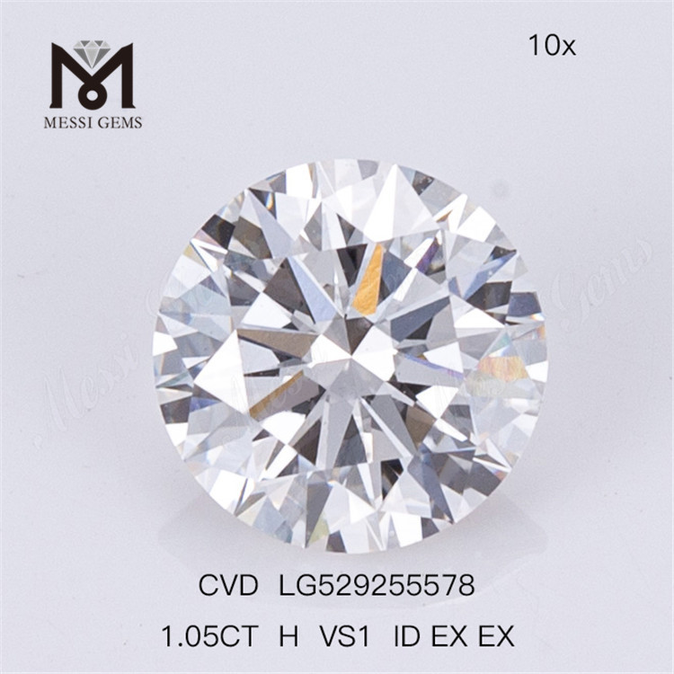 Diamante artesanal barato de 1,05 ct H VS Ronnd Melhor diamante solto de laboratório CVD