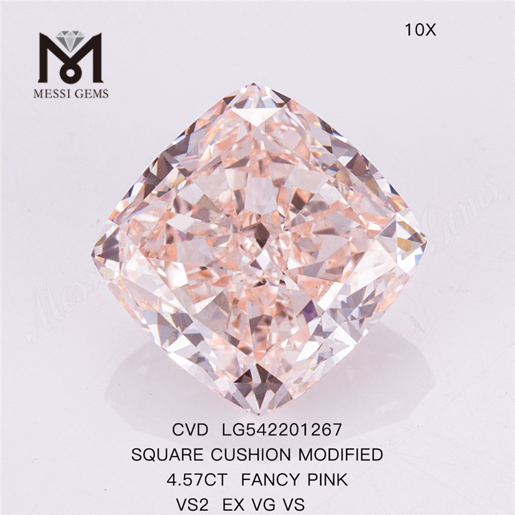 Diamante rosa extravagante de 4,57 ct cultivado em laboratório SQ cvd diamante feito pelo homem à venda