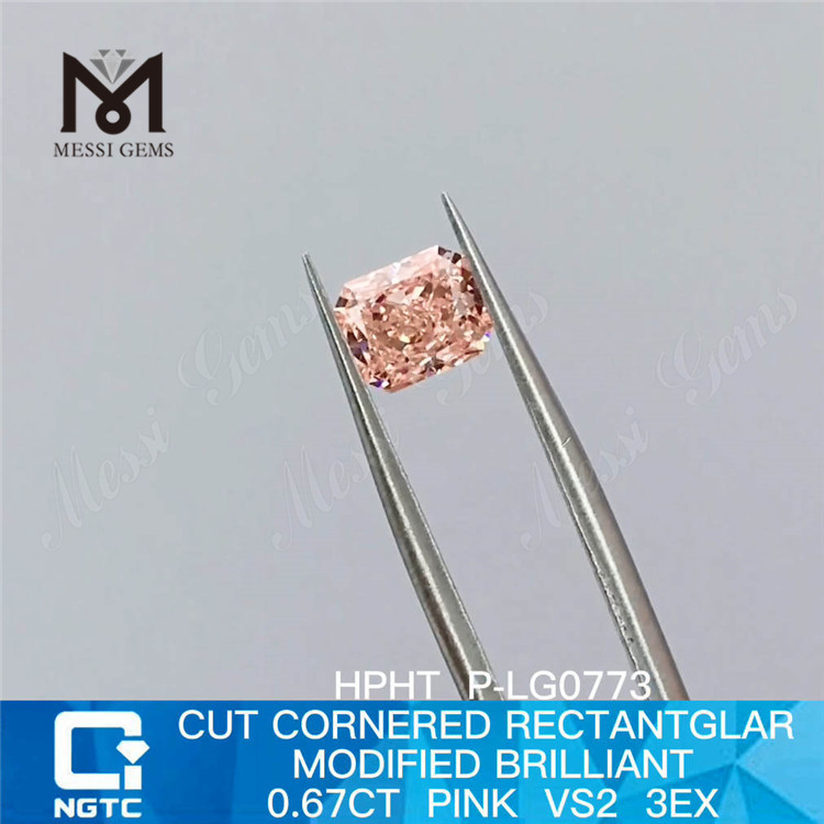 0,67 CT HPHT solto PINK VS2 3EX diamante cultivado em laboratório P-LG0773