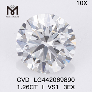 1.26CT I VS1 3EX diamante cultivado em laboratório 1,25 quilates diamante cultivado em laboratório preço de atacado