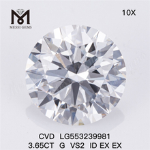 3.65CT G VS2 ID EX EX fabricante de diamantes de laboratório de alta qualidade