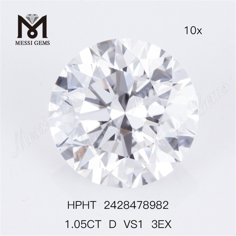 1.05CT D VS1 3EX RD Diamantes de laboratório soltos cortados brancos Diamantes de laboratório soltos brancos