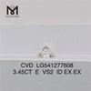Diamante de laboratório solto de 3,45 CT E em forma redonda cvd diamante de laboratório à venda