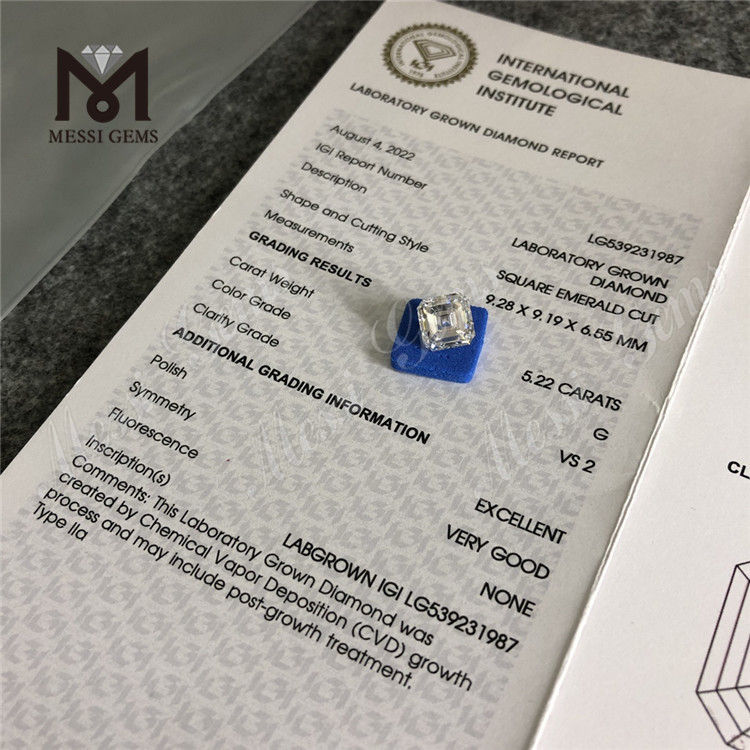 5,22 ct AS CUT barato diamante de laboratório solto G VS2 diamantes cultivados em laboratório de alta qualidade preço de fábrica
