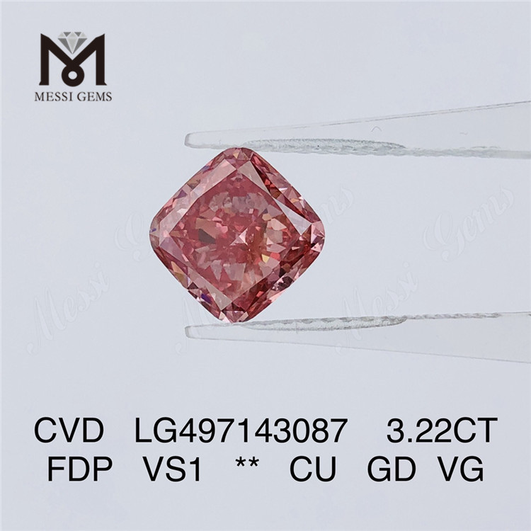 3,22CT FANTÁSTICO DEEP ROSA VS1 CU GD VG CVD diamante cultivado em laboratório LG497143087