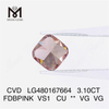 3.10CT FANTÁSTICO MARROM ESCURO ROSA VS1 CU VG VG diamante de laboratório CVD LG480167664 