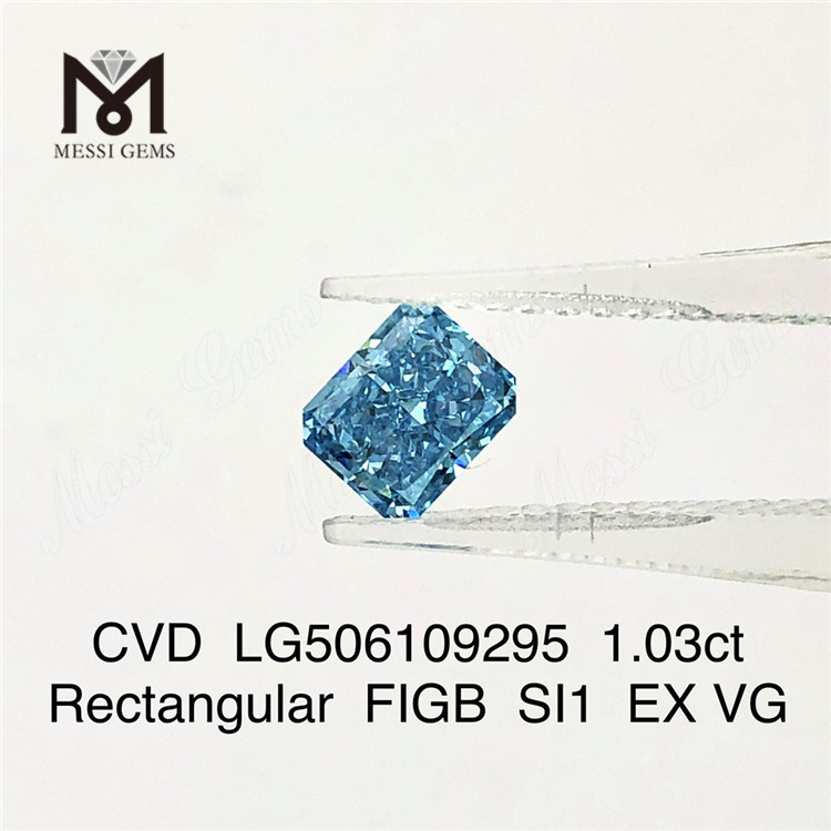 1,03 ct retangular FIGB SI1 EX VG diamante cultivado em laboratório CVD LG506109295