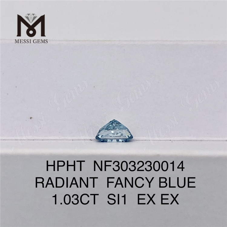 1.03CT SI1 RADIANT FANTÁSTICO AZUL 1ct diamante cultivado em laboratório HPHT NF303230014