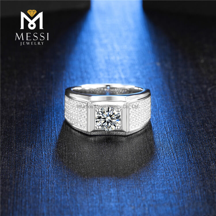 Jóias de prata esterlina 925 para homem em prata melhor qualidade anéis de moissanite para homem