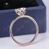 Anel de casamento solitário de noivado em ouro rosa 18k com diamante de laboratório 1.39CT