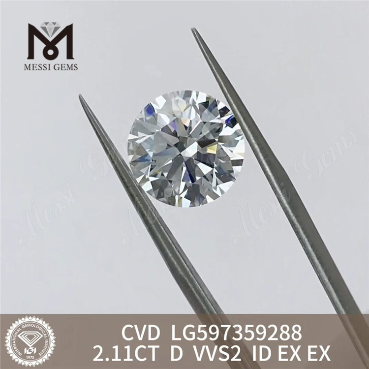 Diamante cultivado em laboratório IDEAL Cvd LG597359288 de 2.11CT D VVS2 