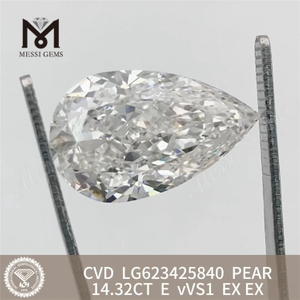 14.32CT PEAR E VVS1 CVD 14ct diamante de laboratório à venda丨Messigems LG623425840 