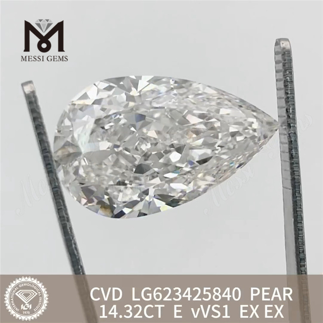 14.32CT PEAR E VVS1 CVD 14ct diamante de laboratório à venda丨Messigems LG623425840 