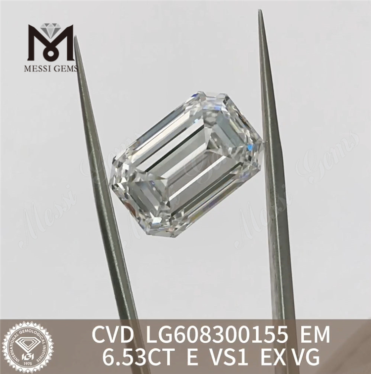 6.53CT E VS1 Esmeralda diamantes de laboratório feitos pelo homem IGI Certified Brilliance丨Messigems CVD LG608300155