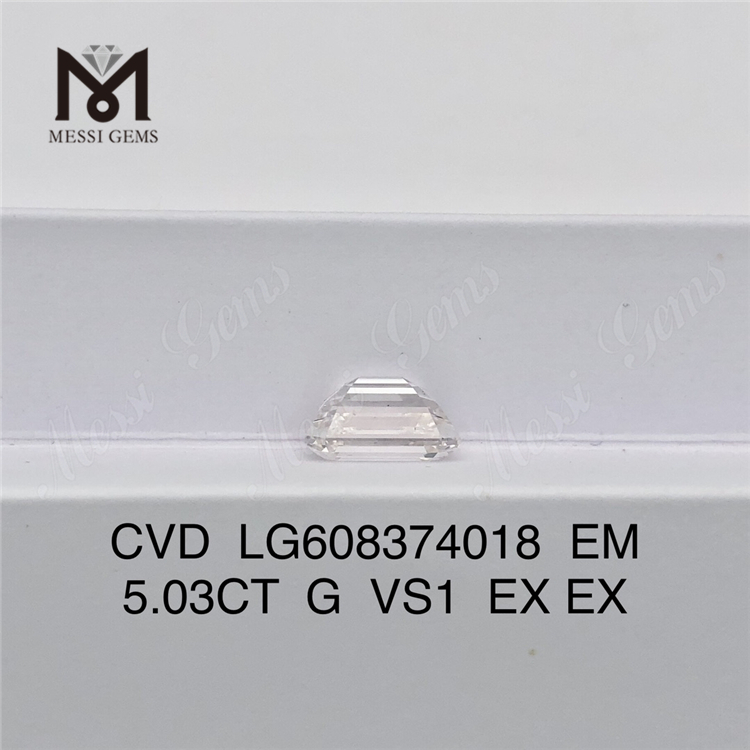 Diamantes sintéticos com corte esmeralda 5.03CT G VS1 online Brilham com confiança丨Messigems CVD LG608374018