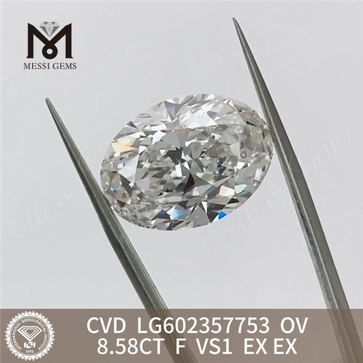  8.58CT F VS1 EX EX cvd OV diamante cultivado em laboratório LG602357753 do Lab丨Messigems