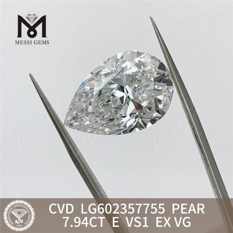 Diamantes cvd 7.94CT E VS1 EX VG PEAR para venda Brilho econômico para joalheiros丨Messigems LG602357755