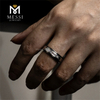Anel masculino de diamante de laboratório de 2 mm em ouro 18K 11g preto para casamento