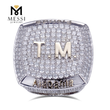 TM 10K Gold + S925 RD Lab diamante Caras Anéis Hiphop Libertem sua atitude urbana