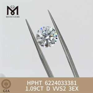 1.09CT D VVS2 3EX HPHT GIA o laboratório de diamantes 6224033381丨Messigems 