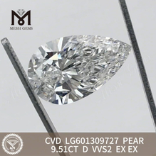 9.51CT D VVS2 PEAR CVD cvd diamante solto LG601309727 