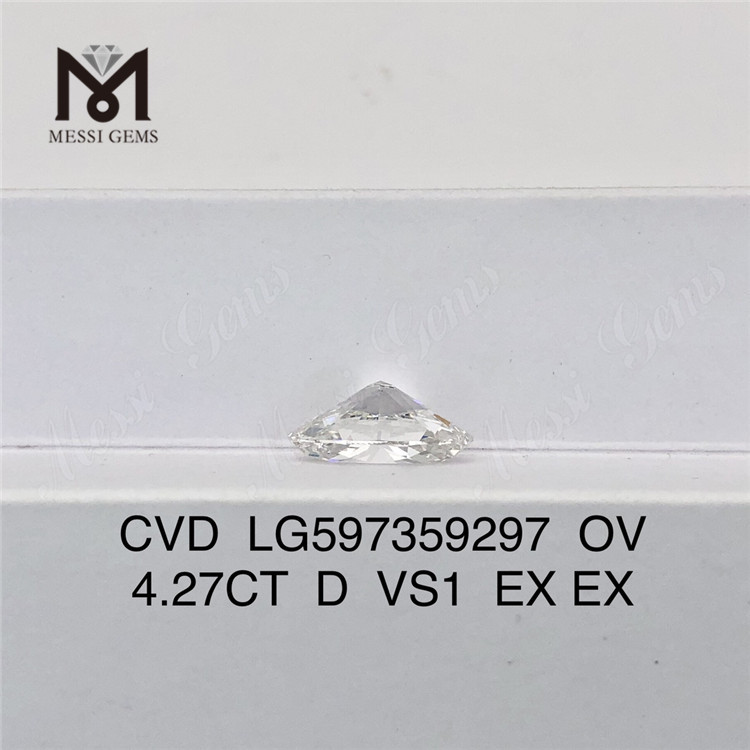 4.27CT D VS1 EX EX Diamantes OV CVD de alta qualidade para compradores por atacado em massa CVD LG597359297丨Messigems