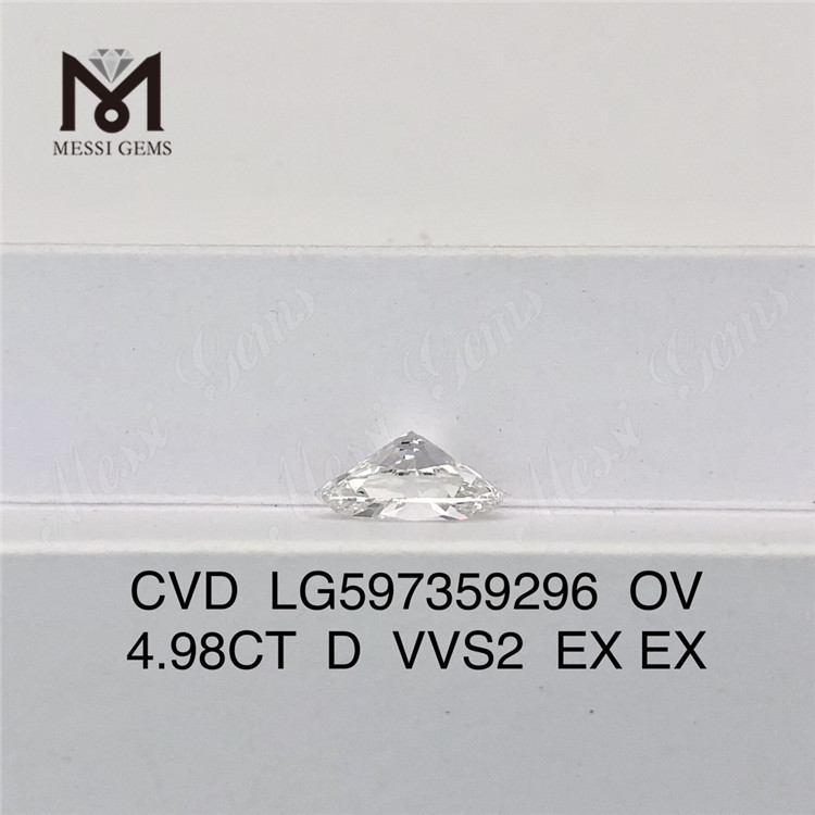4.98CT D VVS2 EX EX OV Diamantes cultivados a granel: Eleve seu estoque CVD LG597359296 丨Messigems