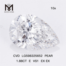 1.88CT E VS1 EX EX PEAR Lab Diamonds Pureza e brilho incomparáveis ​​CVD LG598325652丨Messigems