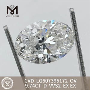 9.74CT D VVS2 OV grande laboratório criou diamantes CVD LG607395172丨Messigems