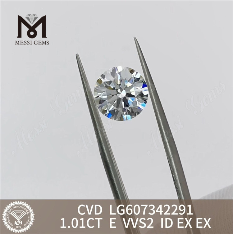 Diamante cultivado em laboratório CVD 1.01CT E VVS2 para joias personalizadas丨Messigems LG607342291 