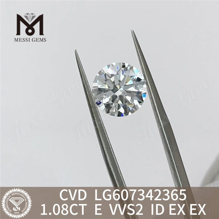 Diamante cultivado em laboratório 1.08CT E VVS2 1 quilate CVD Allure丨Messigems LG607342365