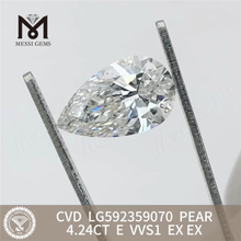 4.24CT Pêra Corte IGI Diamante E VVS1 EX EX CVD LG592359070丨Messigems