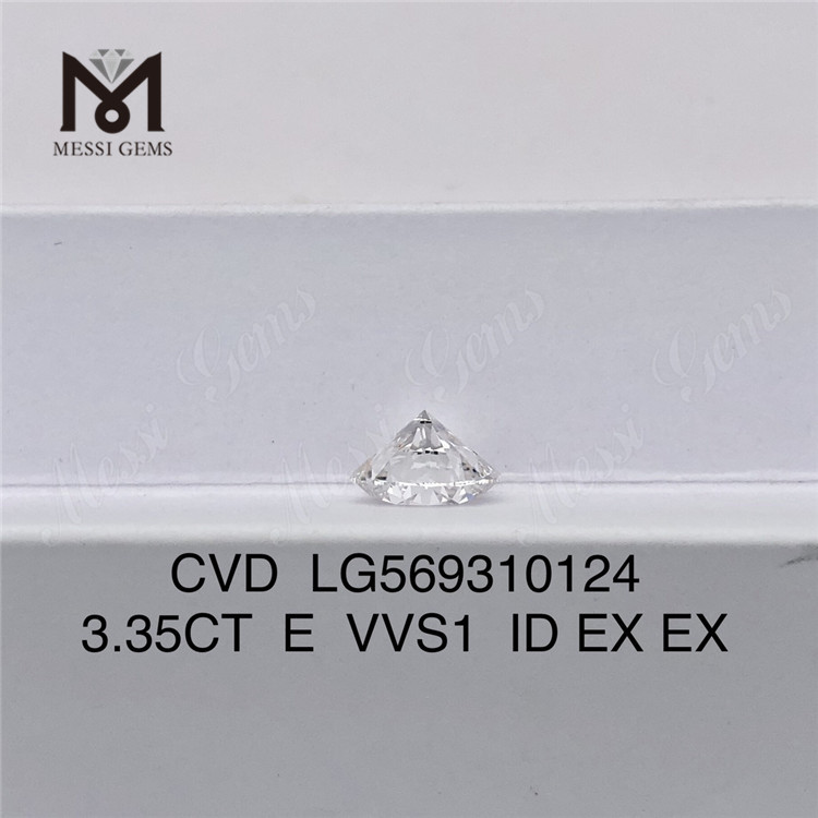 3,35CT E VVS1 ID EX EX Diamantes certificados cultivados em laboratório