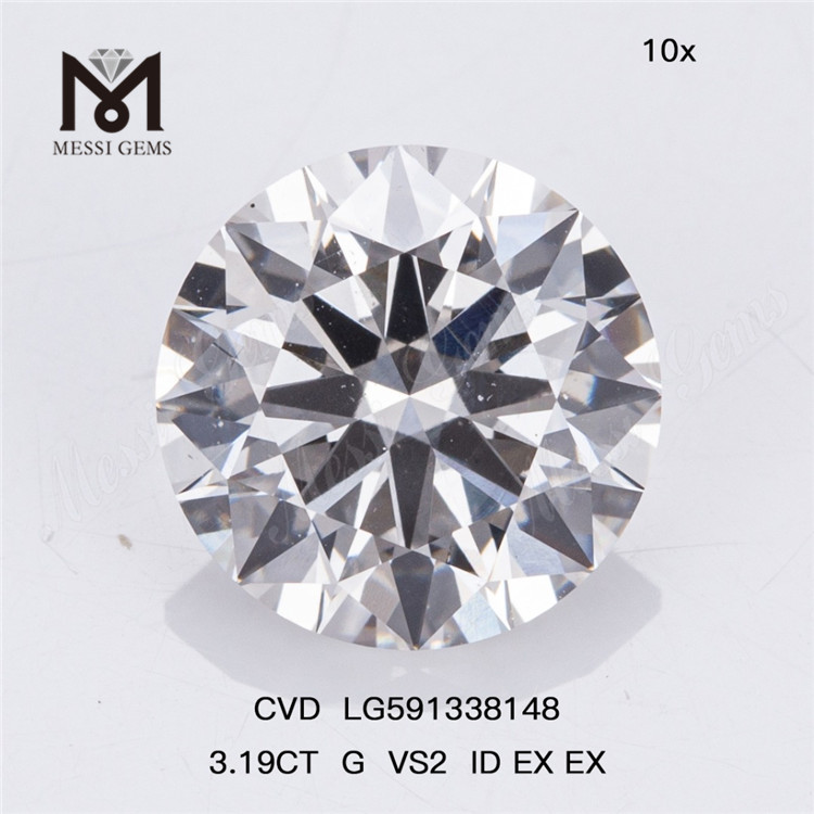3.19CT G VS2 ID EX EX Crie sua obra-prima com diamantes feitos em laboratório CVD LG591338148丨Messigems