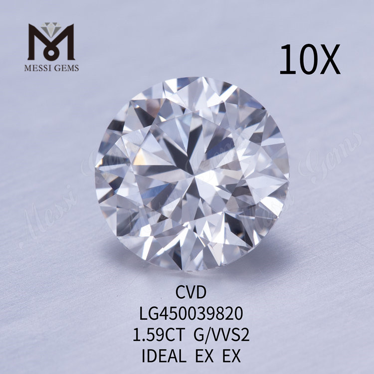 1,59 quilates G VVS2 Diamantes de laboratório redondos CVD