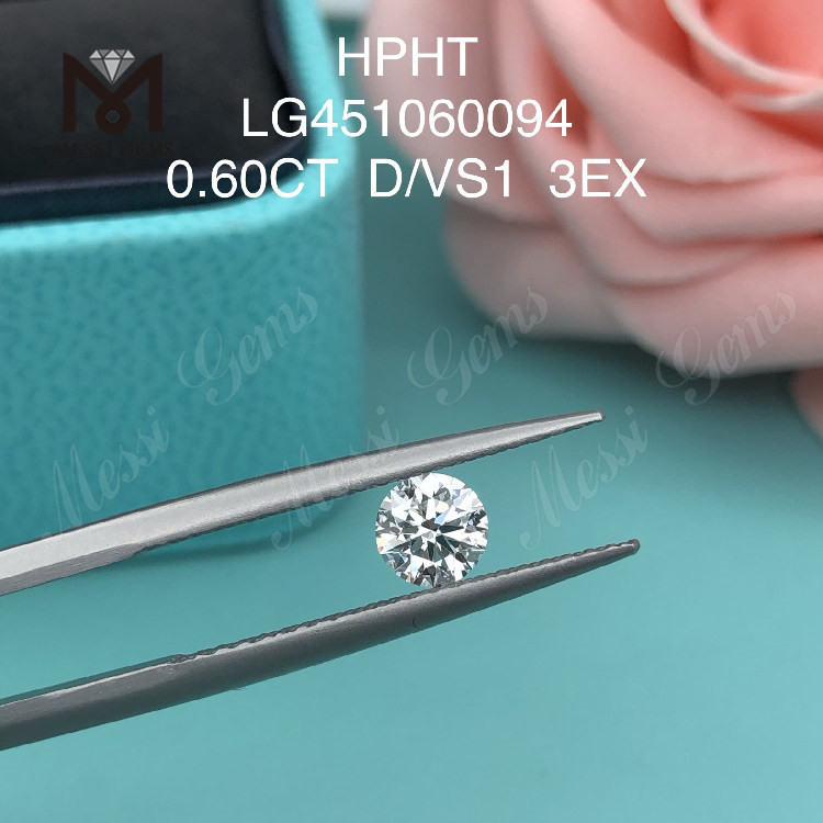 0,60 quilates D VS1 EX Cut Grade Diamante redondo criado em laboratório HPHT