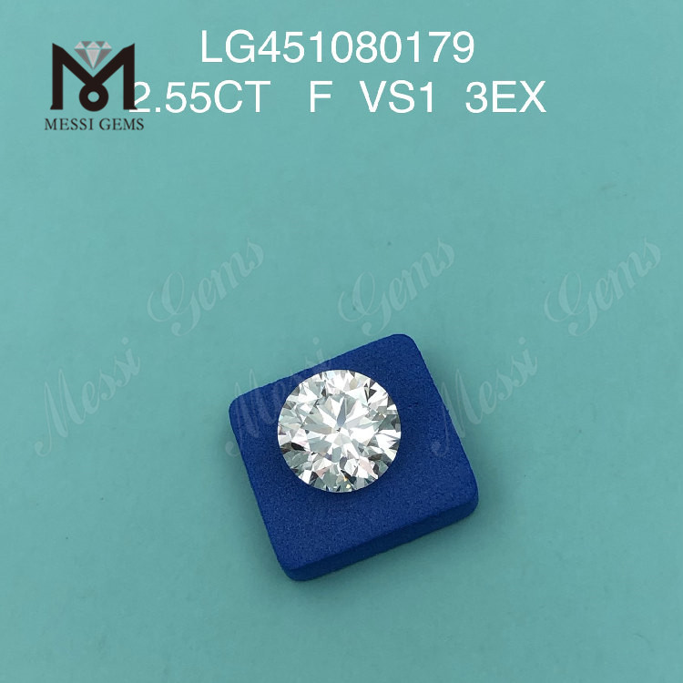 2,55 ct F VS1 3EX Cut Round diamantes cultivados em laboratório de melhor preço