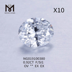 0,92 ct F OVAL Pedra preciosa solta diamante sintético SI1 