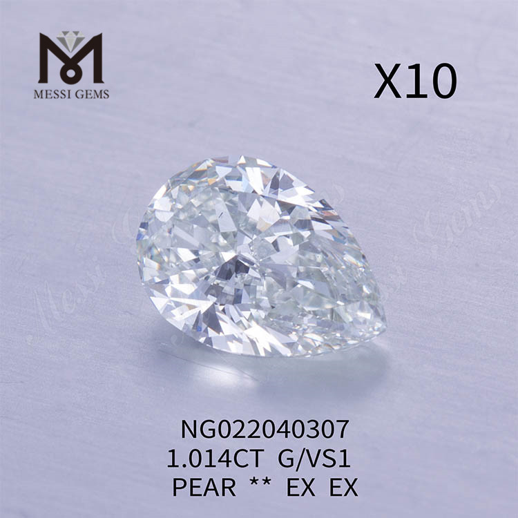 1,014 quilates Atacado diamante pêra cultivado em laboratório solto G VS1