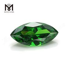 Pedra de zircônia cúbica verde corte marquise solta 7x14mm