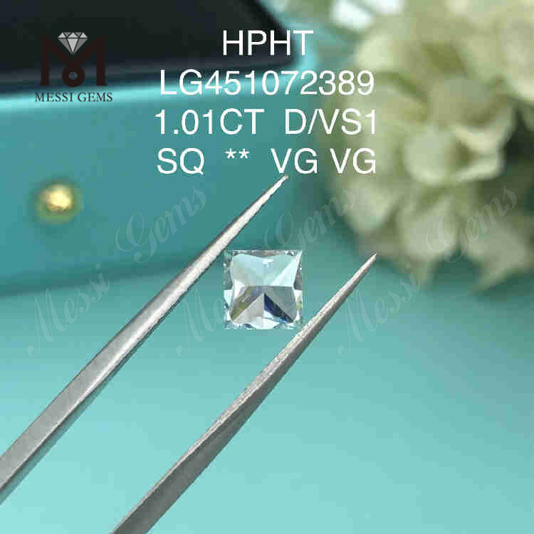 1.01CT D/VS1 Diamantes sintéticos quadrados para venda VG