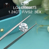 1,24 quilates F VS2 Diamantes redondos BRILLIANT IDEAL feitos à mão
