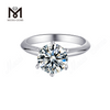 Messi Gems prata esterlina 925 anel jóias 14k chapeamento de ouro presente feminino 3ct anel de diamante moissanite