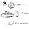 Anel de casamento de ouro de 1 quilates DEF moissanite 14K 18K anel de casamento de joias de ouro