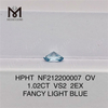 NF212200007 OV 1.02CT VS2 2EX FANCY LIGHT BLUE HPHT diamante à venda